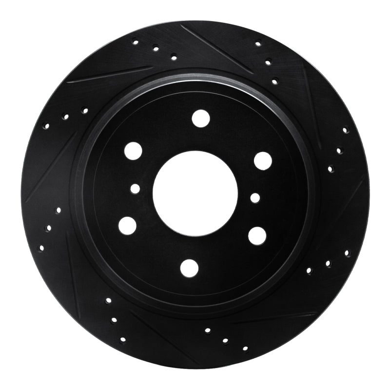 R1 Concepts R1 97-02 Ford F-250 2WD (Excl Super Duty) Front Right Drilled & Slotted Black Brake Rotor