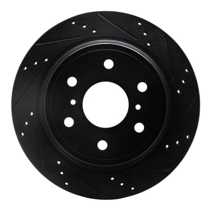 R1 Concepts R1 97-02 Ford F-250 2WD (Excl Super Duty) Front Right Drilled & Slotted Black Brake Rotor