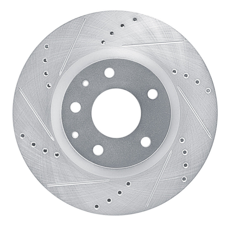 R1 Concepts R1 2019-2025 Mazda 3 Front Left Drilled & Slotted Silver Brake Rotor