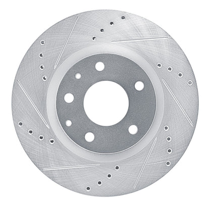 R1 Concepts R1 2019-2025 Mazda 3 Front Left Drilled & Slotted Silver Brake Rotor