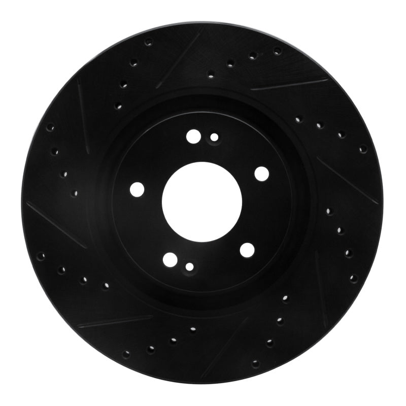 R1 Concepts R1 11-25 Hyundai Tucson Front Left Drilled & Slotted Black Brake Rotor