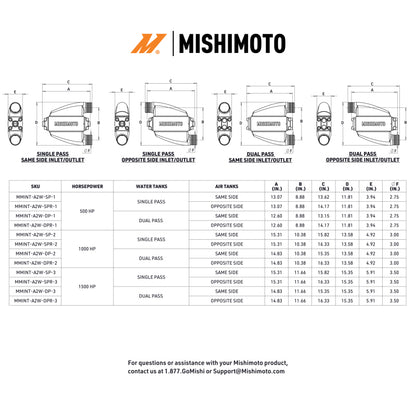 Mishimoto Universal Air-To-Water Intercooler Dual Pass (500hp) - Same Side Inlet/Outlet