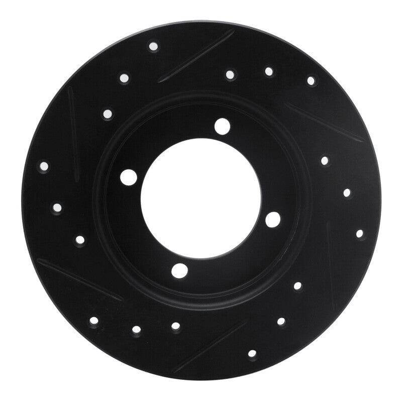 R1 Concepts R1 88-93 Ford Festiva Front Right Drilled & Slotted Black Brake Rotor