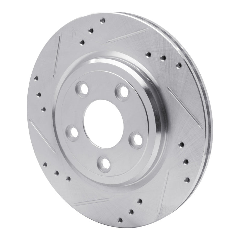 R1 Concepts R1 00-06 Ford Thunderbird Rear Left Drilled & Slotted Silver Brake Rotor