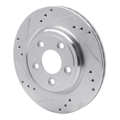 R1 Concepts R1 00-06 Ford Thunderbird Rear Left Drilled & Slotted Silver Brake Rotor