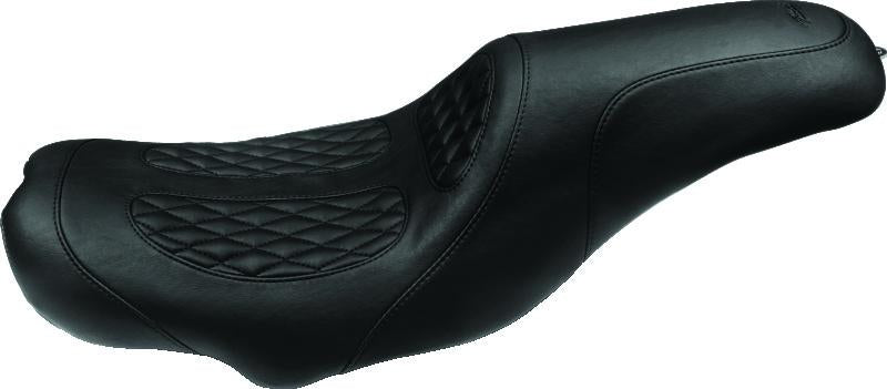 Mustang Motorcycle Mustang 96-03 Harley Sportster 3.3 Gal Vintage Touring-XIS 1PC Seat - Blackl