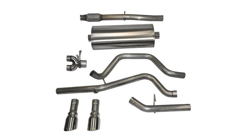 CORSA Performance Corsa 14-19 GMC Sierra/Chevy Silv 1500 Crew Cab/Std. Bed 5.3L V8 Polished Sport Dual Rear CB Exhaust