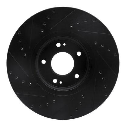 R1 Concepts R1 07-12 Hyundai Veracruz Front Right Drilled & Slotted Black Brake Rotor