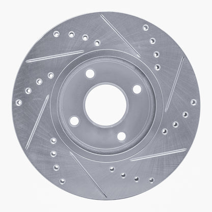R1 Concepts R1 14-23 Ford Fiesta (USA/Canada) Front Left Drilled & Slotted Silver Brake Rotor