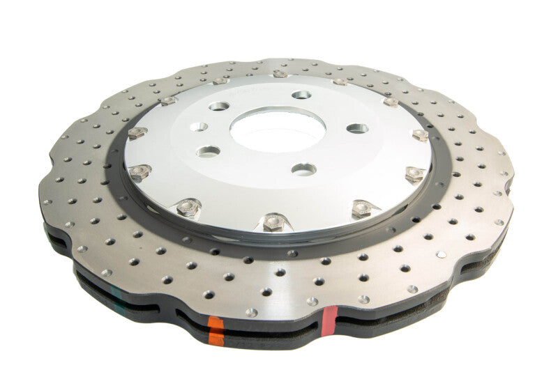 DBA 13-16 Audi RS5 (w/Scalloped edge Iron Discs) Rear 5000 Series Drilled Wavy Rotor w/Silver Hat