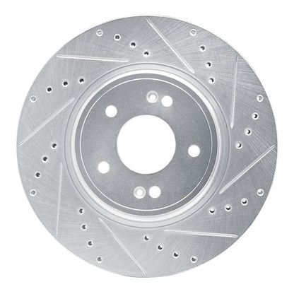 R1 Concepts R1 18-23 Genesis G70 Front Right Drilled & Slotted Silver Brake Rotor