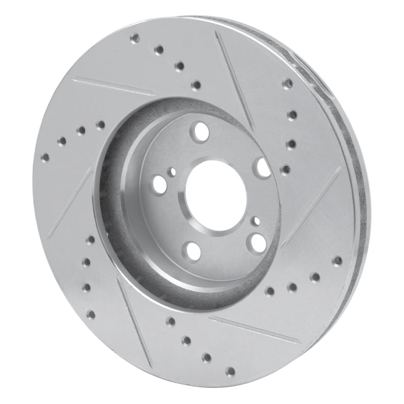 R1 Concepts R1 94-99 Toyota Celica Front Left Drilled & Slotted Silver Brake Rotor