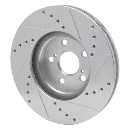 R1 Concepts R1 94-99 Toyota Celica Front Left Drilled & Slotted Silver Brake Rotor