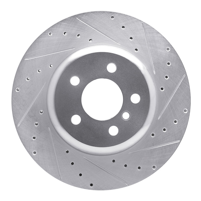 R1 Concepts R1 13-21 BMW 230I xDrive Rear Right Drilled & Slotted Silver Brake Rotor