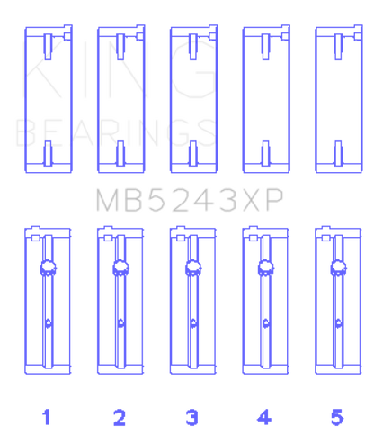 King Engine Bearings Nissan SR20DE/DET (2.0L) Performance Main Bearing Set - Size STD