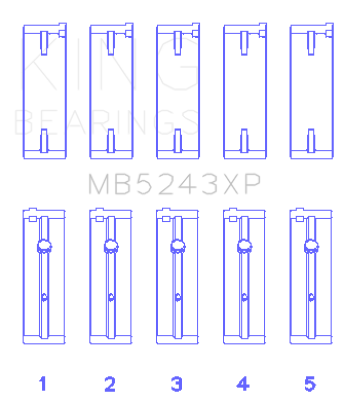 King Engine Bearings Nissan Sr20DE (Size +.026mm) Main Bearing Set