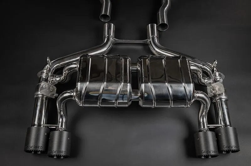 Capristo 02BM09903030 BMW M2 Competition/CS (F87) Valved Exhaust with Mid-Silencer/OPF Delete, Wicrom Tips (OE Actuators) 
