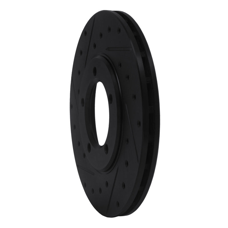R1 Concepts R1 79-83 Toyota Pickup Front Left Drilled & Slotted Black Brake Rotor