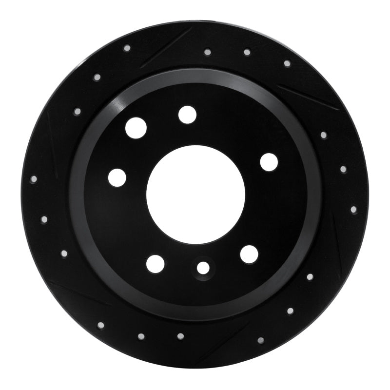 R1 Concepts R1 86-89 Jaguar Vanden Plas Rear Left Drilled & Slotted Black Brake Rotor