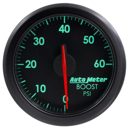 Autometer Airdrive 2-1/6in Boost Gauge 0-60 PSI - Black