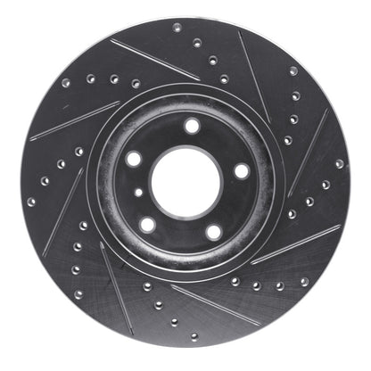 R1 Concepts R1 09-23 Nissan 370Z Front Left Drilled & Slotted Silver Brake Rotor