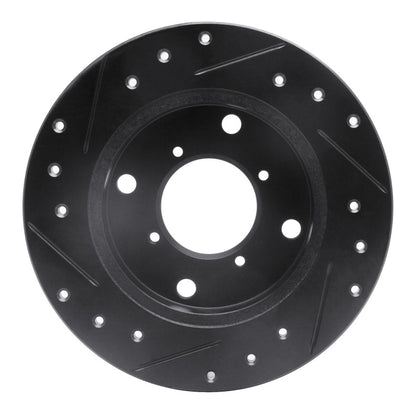 R1 Concepts R1 89-94 Suzuki Swift Rear Right Drilled & Slotted Black Brake Rotor