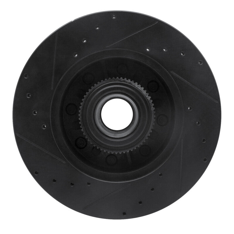 R1 Concepts R1 11-25 Ford F-350 Super Duty 2WD Front Right Drilled & Slotted Black Brake Rotor