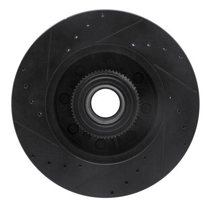 R1 Concepts R1 11-25 Ford F-350 Super Duty 2WD Front Right Drilled & Slotted Black Brake Rotor