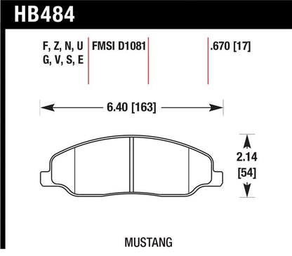 Hawk Performance Hawk 05-10 Ford Mustang GT & V6 / 07-08 Shelby GT DTC-60 Race Front Brake Pads