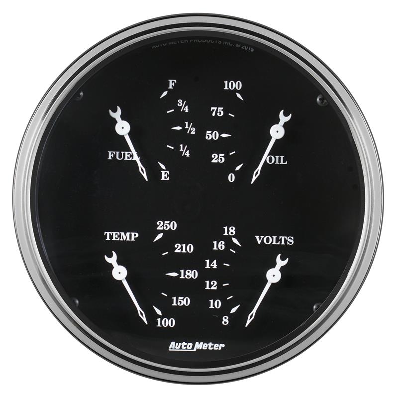 AutoMeter Auto Meter Gauge Quad 5in 240E-33F Elec Old Tyme Black