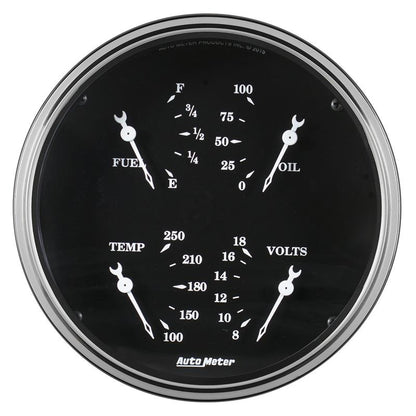 AutoMeter Auto Meter Gauge Quad 5in 240E-33F Elec Old Tyme Black