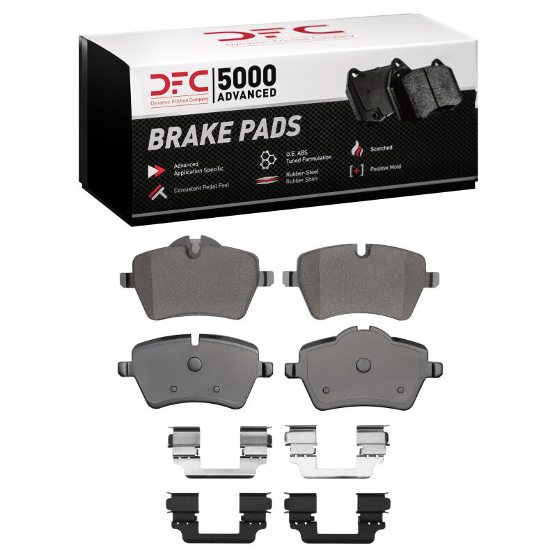 DFC 11-16 Mini Cooper Paceman Front 5000 Advanced Low Metallic Brake Pads and Hardware Kit