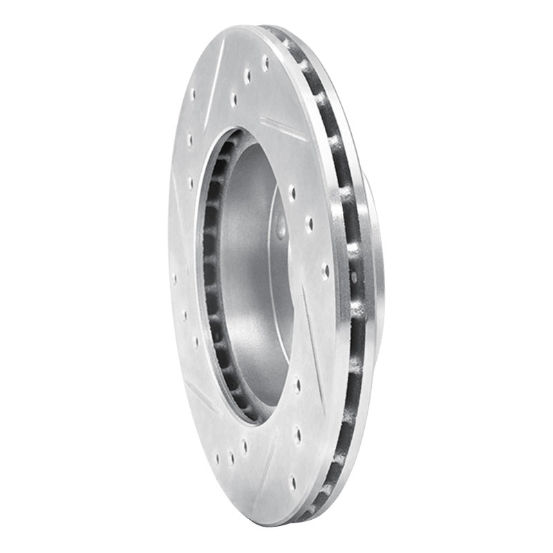 R1 Concepts R1 92-00 Dodge COLT Front Right Drilled & Slotted Silver Brake Rotor
