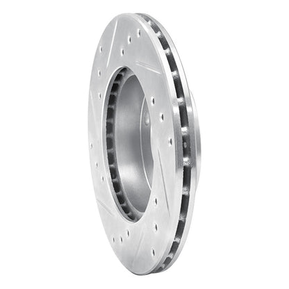 R1 Concepts R1 92-00 Dodge COLT Front Right Drilled & Slotted Silver Brake Rotor