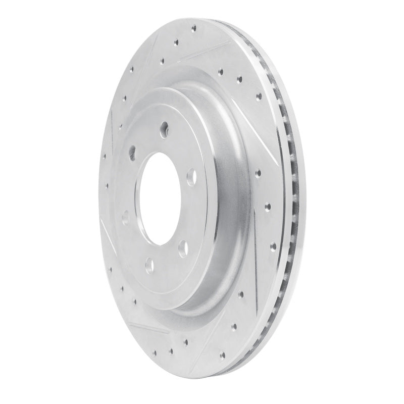 R1 Concepts R1 21-25 Ford F-150 4WD Rear Left Drilled & Slotted Silver Brake Rotor