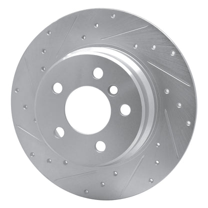 R1 Concepts R1 00-06 BMW X5 Rear Left Drilled & Slotted Silver Brake Rotor