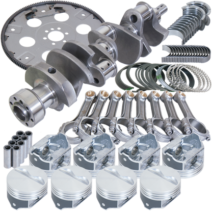 Eagle Chevy 350 1Pc 3.750in Crank 5.700in I-Beam Rods 4.000in Pistons 168 Tooth FP Balanced Assembly