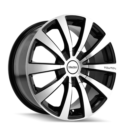 Touren 3130 TR3 16x7 / 5x110/115 BP / 42mm Offset / 72.62mm Hub Gloss Black Machined Wheel