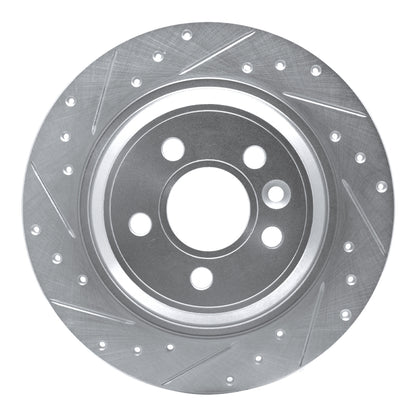 R1 Concepts R1 07-18 Volvo V60 Cross Country Rear Left Drilled & Slotted Silver Brake Rotor
