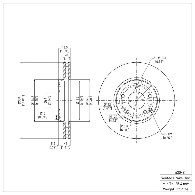 DFC 96-11 Chrysler Crossfire Front Brake Rotor