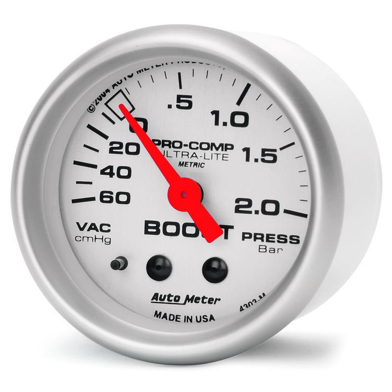 Autometer Ultra-Lite 52mm 60cm/HG-2.0Bar Mechanical Vacuum/Boost Gauge
