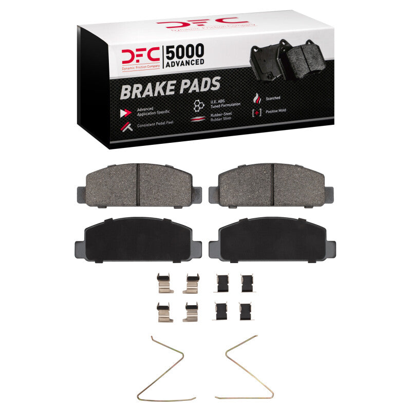 DFC 84-91 Mazda RX-7 Front 5000 Advanced Semi Metallic Brake Pads and Hardware Kit