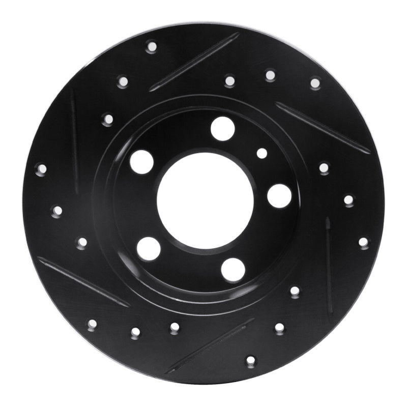 R1 Concepts R1 98-24 Audi A1 (Mexico) Rear Left Drilled & Slotted Black Brake Rotor