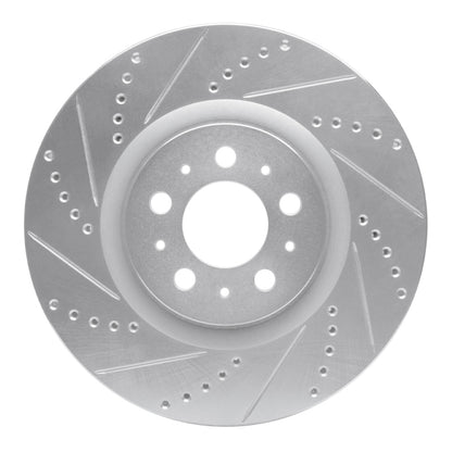 R1 Concepts R1 04-07 Volvo V70 Front Left Drilled & Slotted Silver Brake Rotor