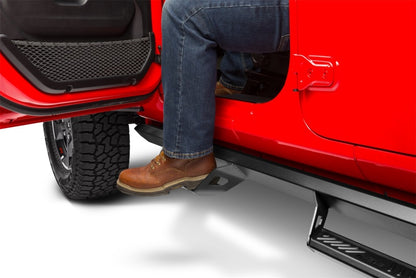 N-Fab Predator Pro Step System 2019 Jeep Wrangler JT 4DR Truck Full Length - Tex. Black