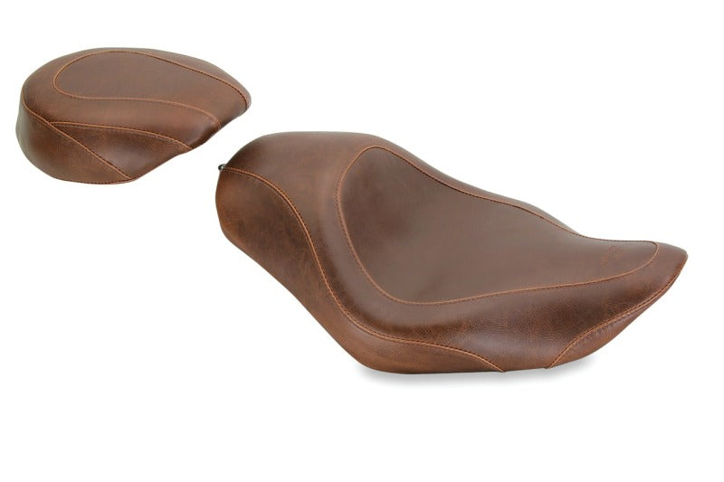 Mustang Motorcycle Mustang 04-21 Harley Sportster Wide Tripper Solo Seat - Distressed Brown