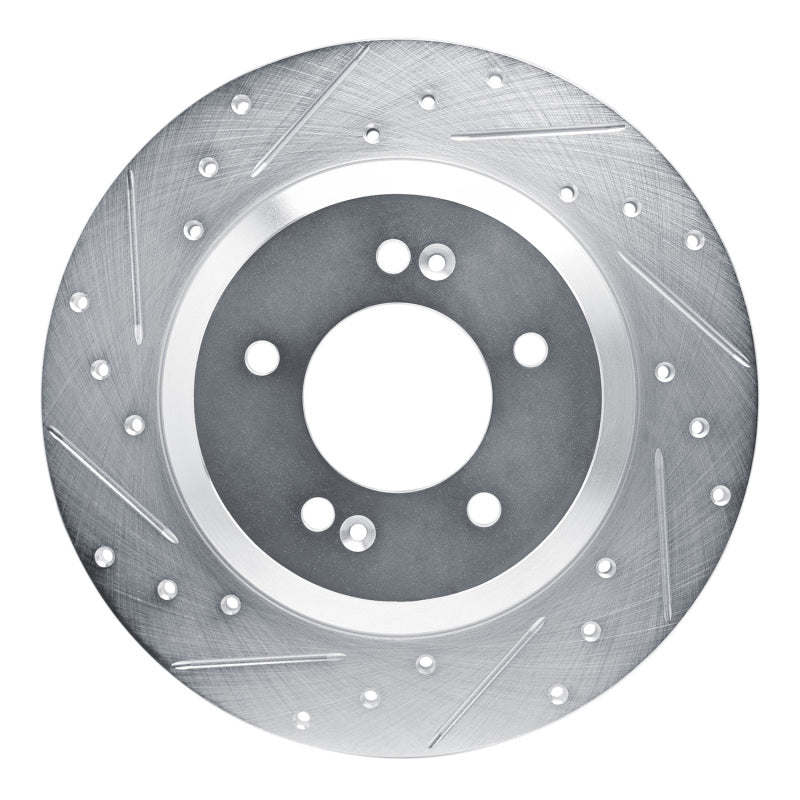 R1 Concepts R1 19-22 Hyundai Veloster N Rear Left Drilled & Slotted Silver Brake Rotor