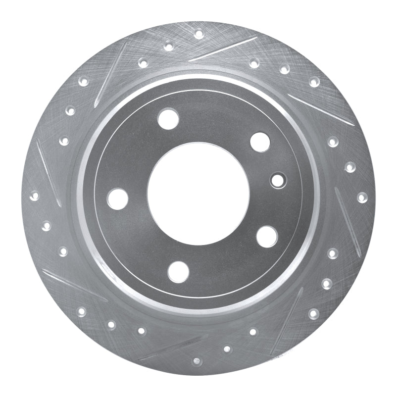 R1 Concepts R1 82-89 BMW 633CSI Rear Left Drilled & Slotted Silver Brake Rotor