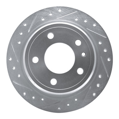 R1 Concepts R1 82-89 BMW 633CSI Rear Left Drilled & Slotted Silver Brake Rotor