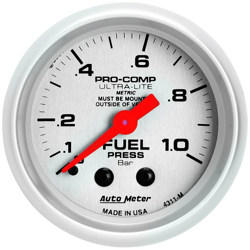 Autometer Ultra-Lite 52mm 0-1.0 Bar Mechanical Fuel Pressure Gauge